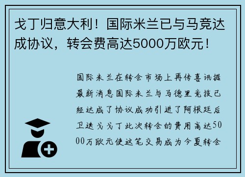 戈丁归意大利！国际米兰已与马竞达成协议，转会费高达5000万欧元！